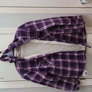 Purple Plaid Sherpa Lined XXL Boston Trader Jacket Hoodie